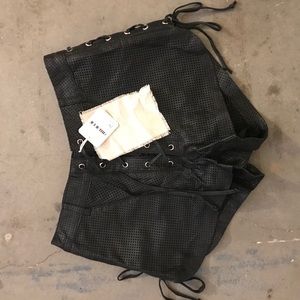 Free people leather shorts